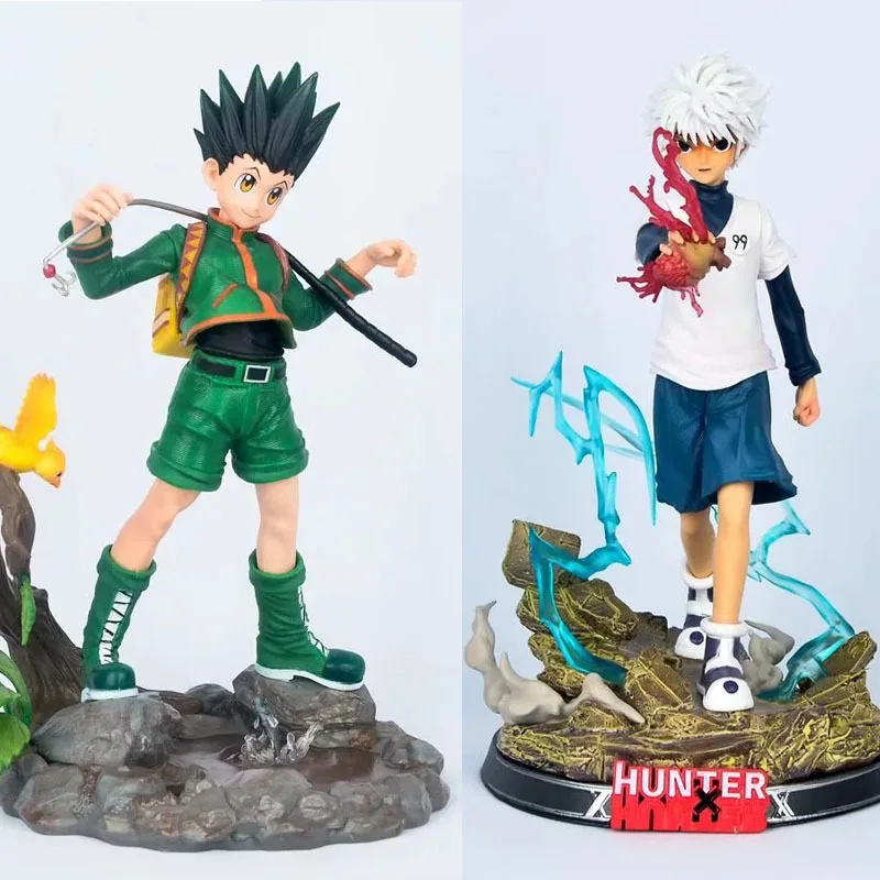 28CM HUNTER X HUNTER Gon Freecss Killua Zoldyck PVC Figure Model Statue Collection Toy Birthday Gift