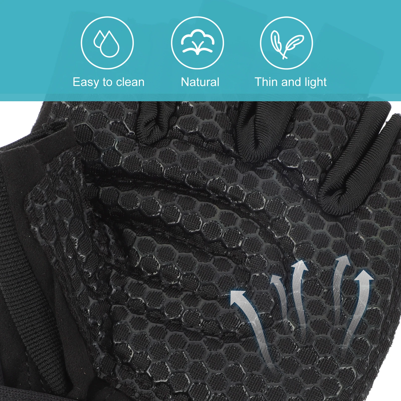 

1Pair Half-Finger Gloves Men Shock-Absorbing Non-Slip Palm Riding Gloves for Cycling Climbing Training Fitness Workouts