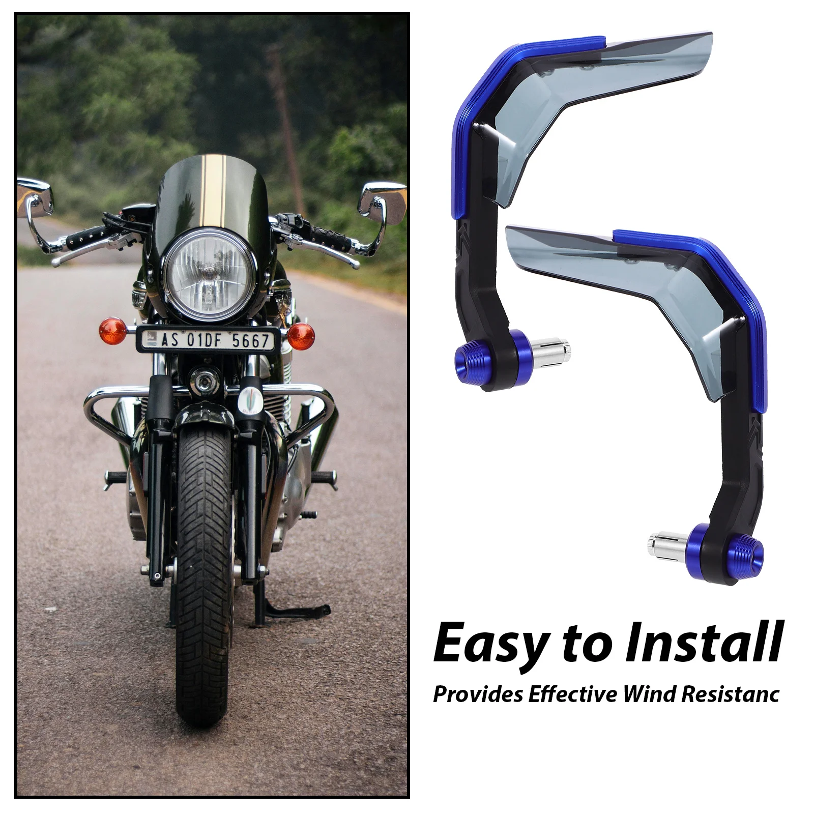 

2pcs Motorcycle Hand Guards Wind Protector Universal Fit For Electric Bikes Atv Aluminum Alloy Windshield Handguard Protection