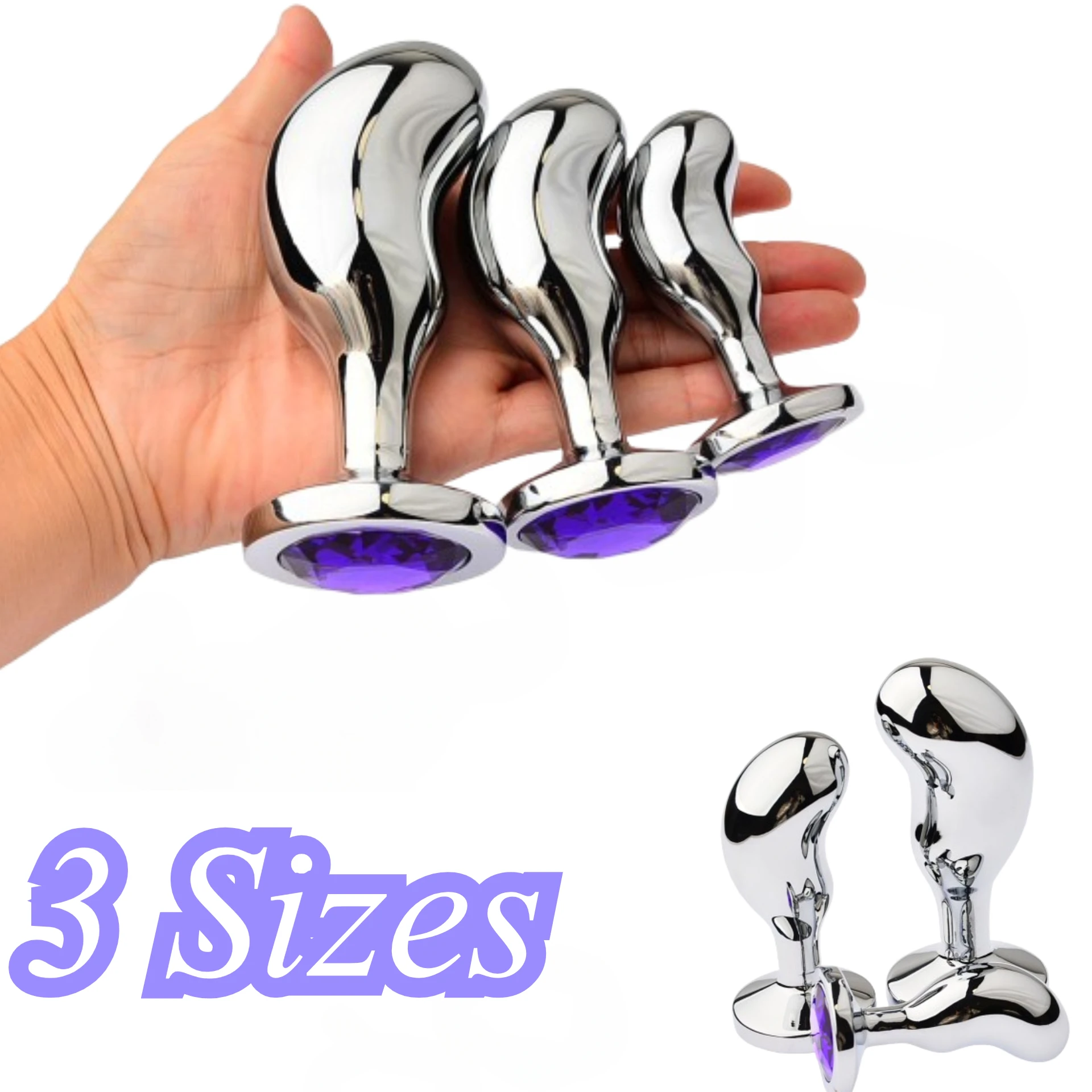 Metal Anal Plug Trainer Diamond Dildo Beginner Chudai  Sex Toy Masturbator Anus Dilator Stimulation Massager Pleasure for Couple