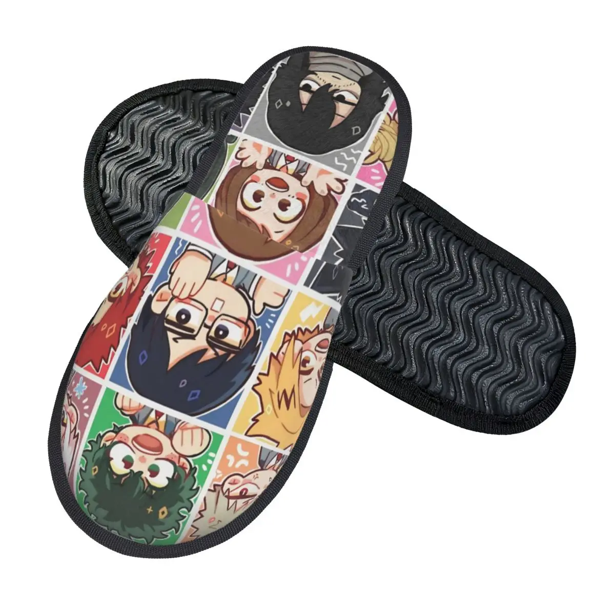 My Hero Academias Indoor Slippers with Memory Foam Slipper Gift for Unisex House Shoes with Anti-Skid Sole