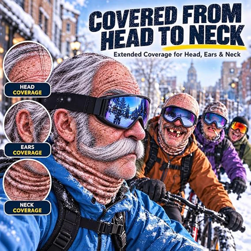 Funny 3D Ski Balaclava Hat Breathable Stretch Warm Mask Motorcycle Riding Cycling Ski Full Face Cover For Outdoor Winter Sports