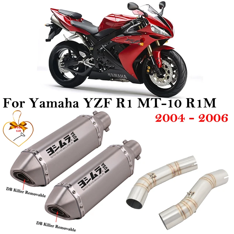 

For Yamaha YZF R1 MT-10 R1M 2004 2015 2006 Motorcycle Exhaust Escape Moto Modified Muffler Systems Middle Link Pipe DB Killer