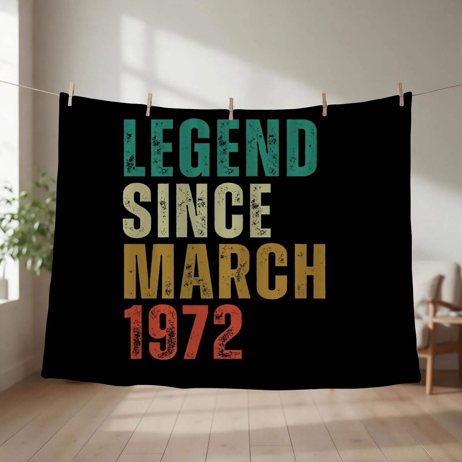 Legend Since march 1972 Awesome Retro Vintage Birthday Years Old Gift Throw Blanket Heavy Sofas Nap Blankets