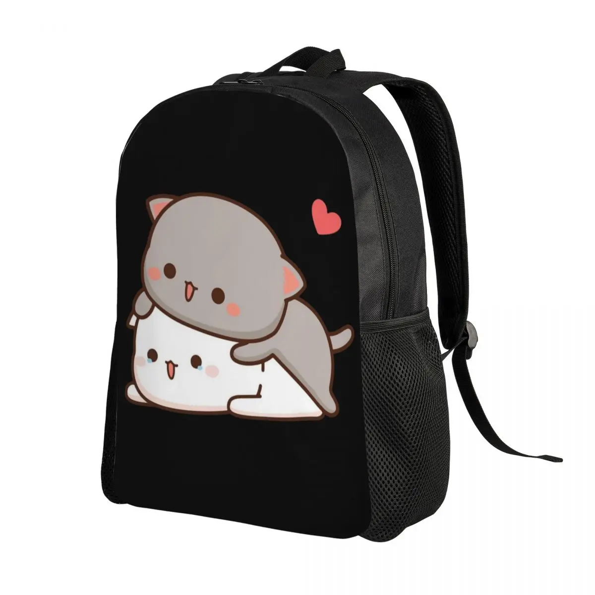 Peach And Goma Backpack for Women Men Waterproof College School Cartoon Couple Mochi Cat Bag Printing Bookbag