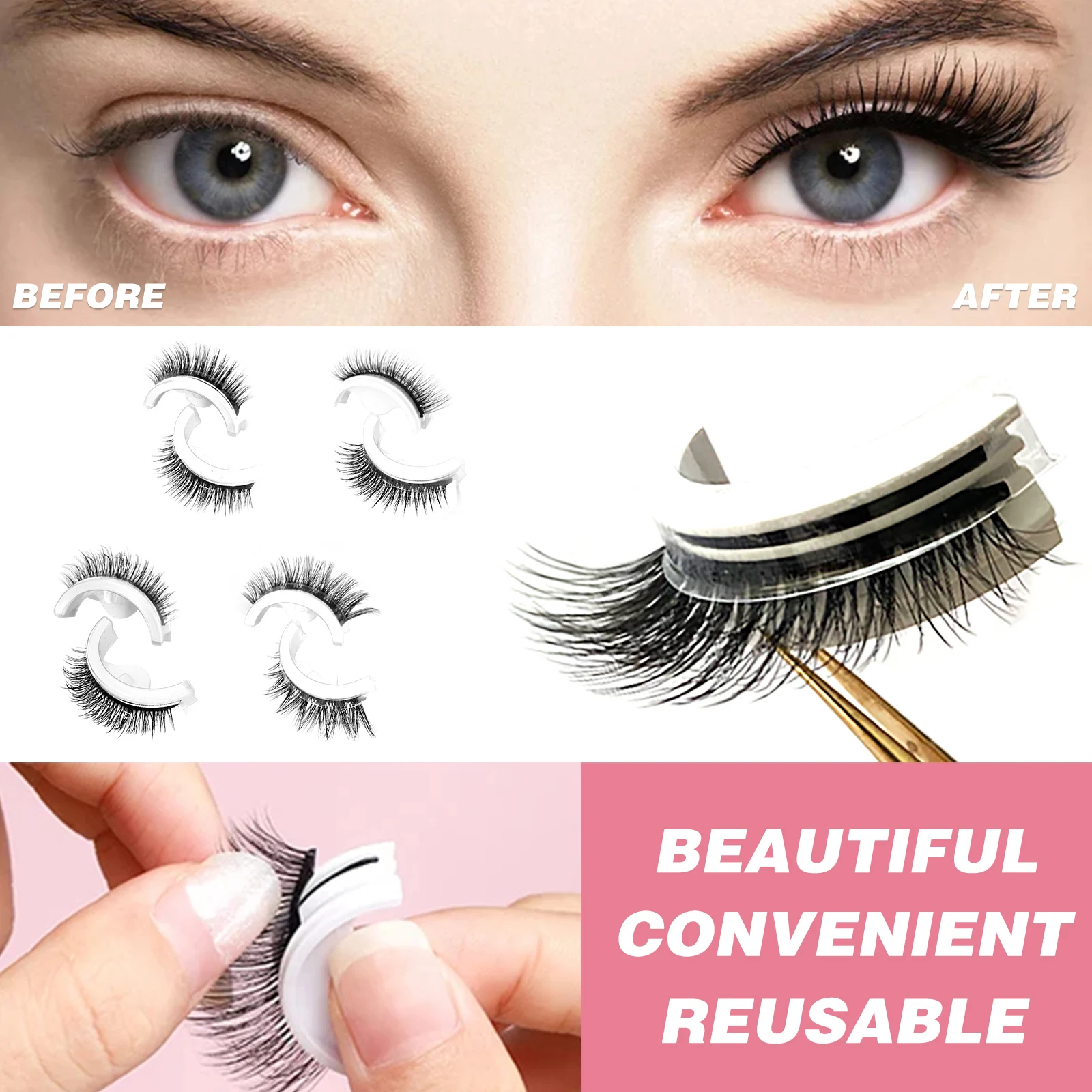 น้ําผึ้งขนตาติดขนตากาวติดขนตาฟรีขนตานํามาใช้ใหม่เต็มแถบต่อขนตา