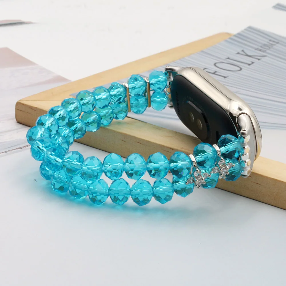 Kristall-Schmuck-Armband für Xiaomi Smart Mi Band 8/9/10 Bänder für Frauen, Perlen-Bling, elegantes Armband, Ersatz-Handgelenkband
