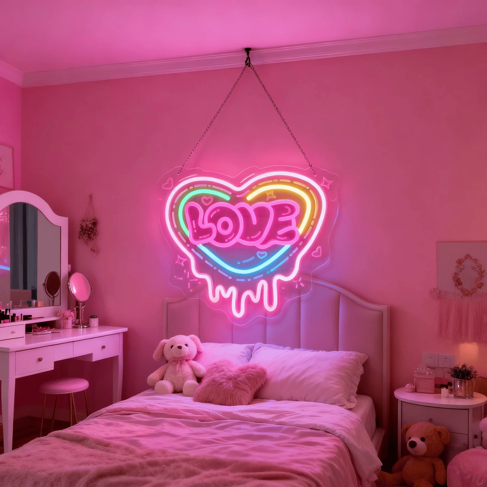 

Love HeartShaped Neon Sign Light For Room Dorm wall door Wedding Anniversary Birthday Party Decoration LED USB Neon Light Decor