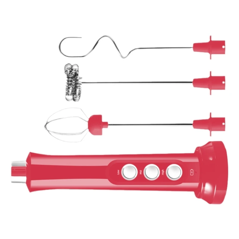 ห้องครัวที่มีประสิทธิภาพ Frother นม Wand มือถือเครื่องดื่มผสมไฟฟ้า Whisk โฟมสำหรับกาแฟ ช็อกโกแลตร้อน
