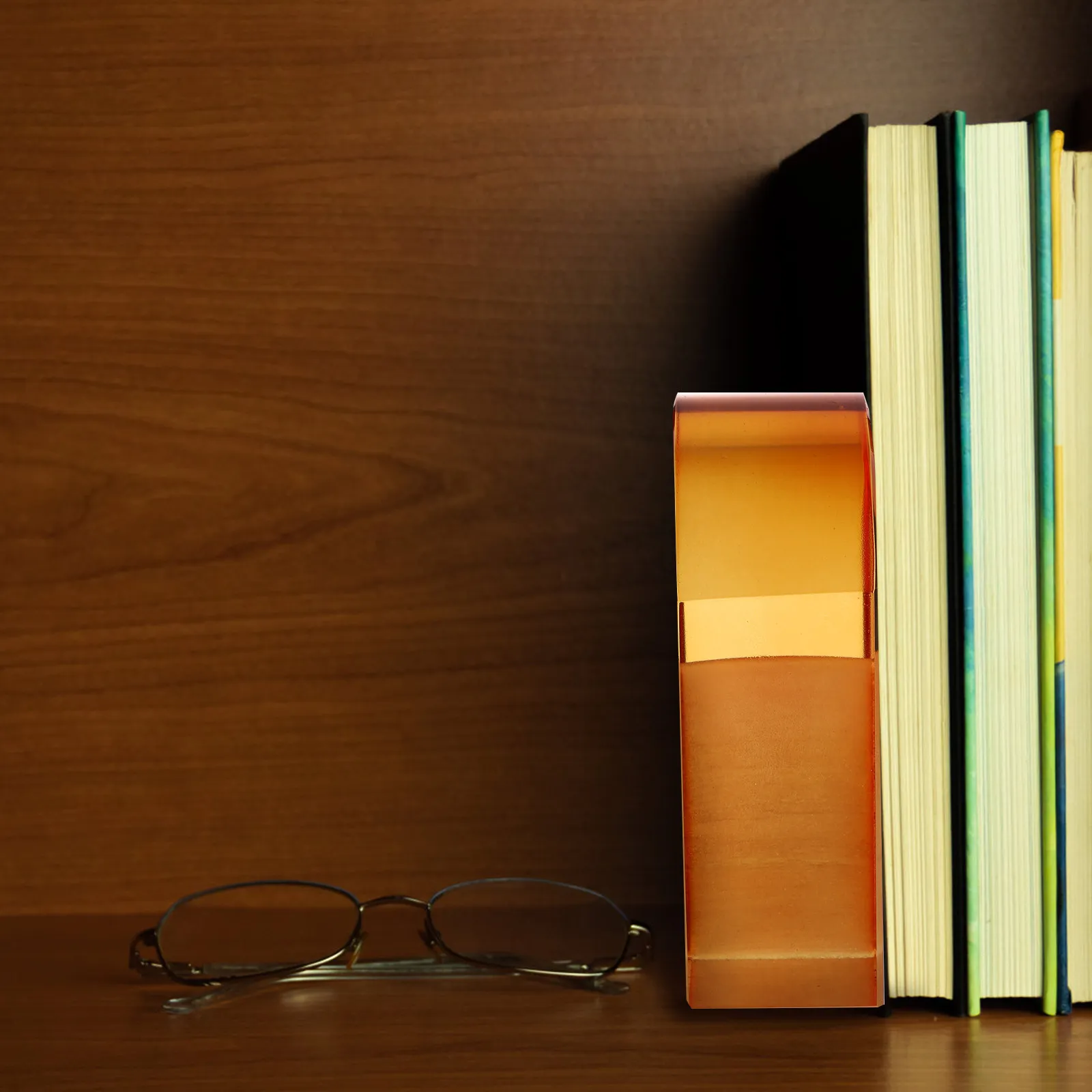

1 шт. Декоративная подставка для книг из хрусталя, оранжевая, для дома, офиса, кабинета, подарок, украшение для стола и полки