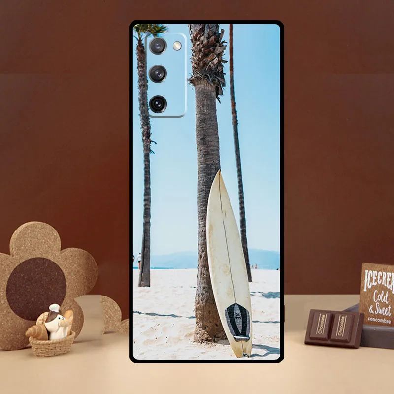 Summer beach surfboard surfing Case For Samsung Galaxy S21 S22 Ultra S8 S9 S10 Plus Note 10 Note 20 Ultra S20 FE Cover