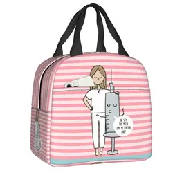 Cartoon Ladies Nurse Doctor Printed Lunch Bag Women Reusable Cooler Thermal Insulated Lunch Box Multifunction Food Bento Box