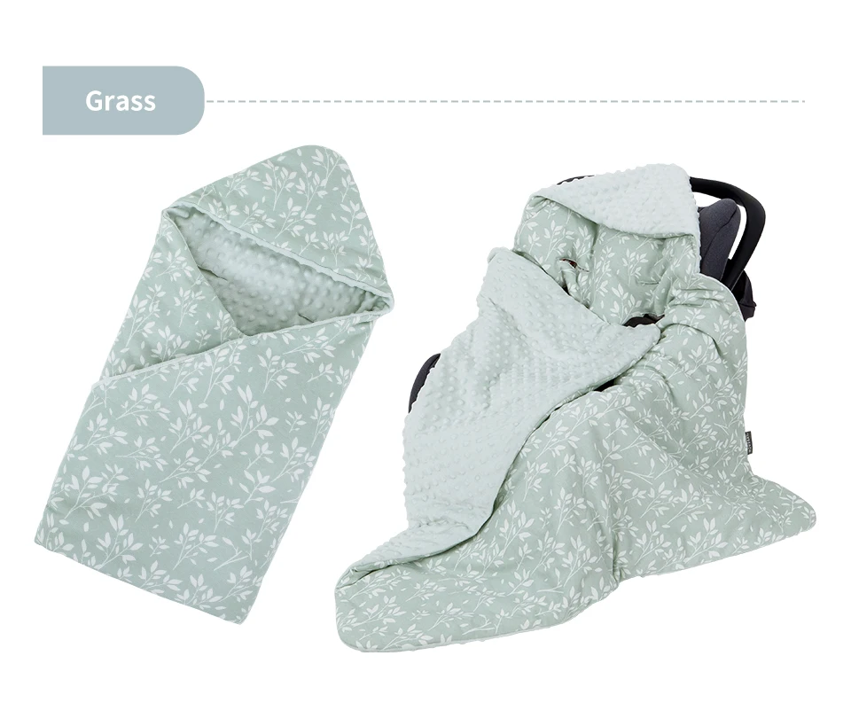 Babydecke für Neugeborene mit Kapuze, winddicht, draußen gehen, warm, tragbar, Wickeltuch im Korb, Baby-Auto-Sicherheitssitze für 0–3 Monate – Detail 13