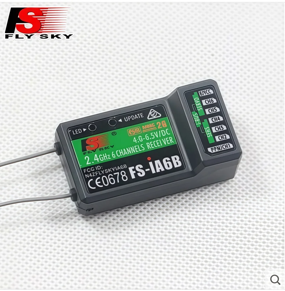 

FATJAY FLYSKY FS-iA6B 6-Channel 2.4G Receiver PPM Output compatible with FS-i4 i6 i10 GT2E GT2G Remote Controller