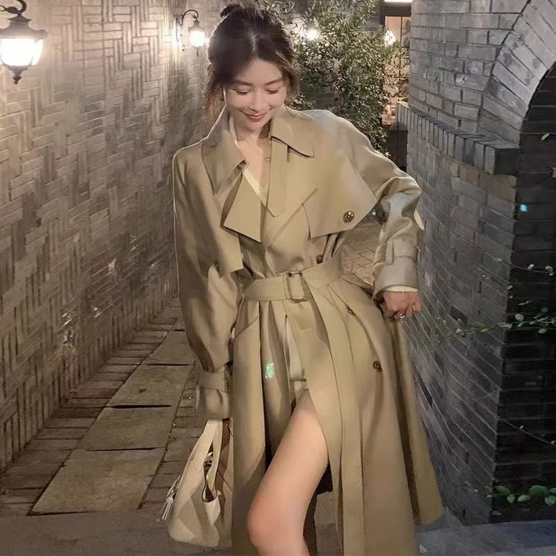 

SuperAen Trench Coat Women's Spring 2024 New Casual Korean Style Women's Fashion Trench Coat
