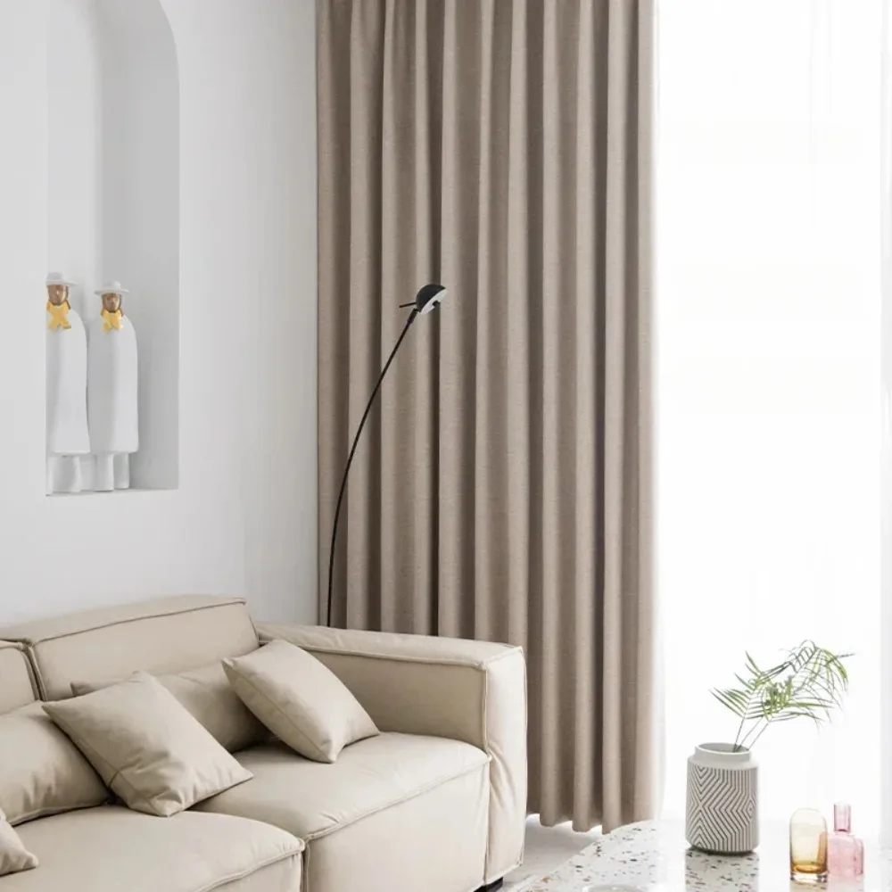 80-90% Blackout Soundproof Curtains for Living Room Bedroom Balcony Bay Window Drapes Simple Drape Large Area Study Thickened