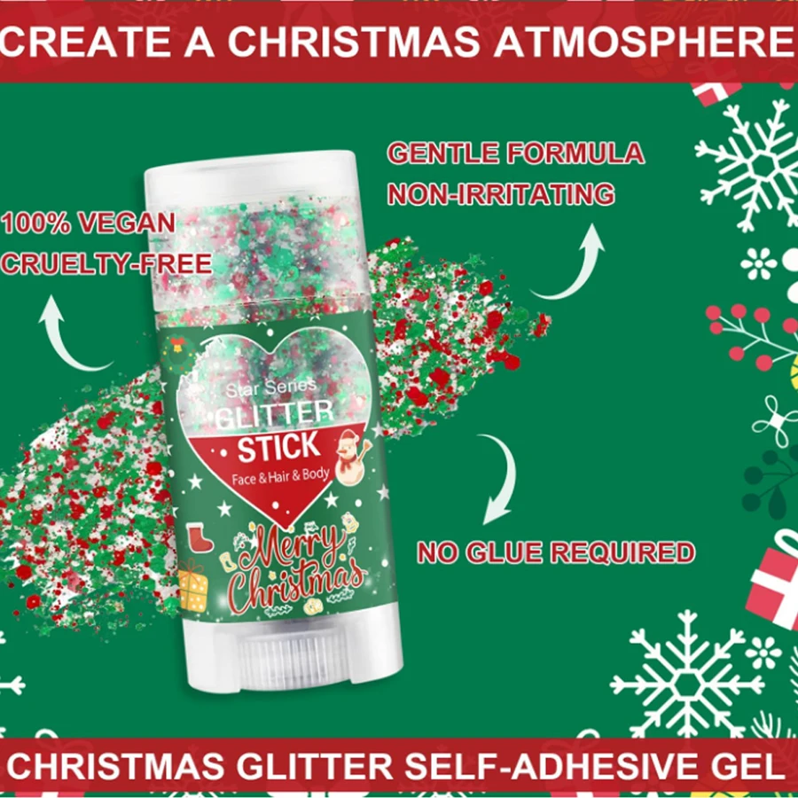 กลิตเตอร์แท่งสำหรับตัวและหน้า กลิตเตอร์เจลโฮโลแกรมสำหรับผม กลิตเตอร์กันน้ำสำหรับแต่งหน้า กลิตเตอร์แท่งแต่งหน้า 2025 สินค้าขายดี