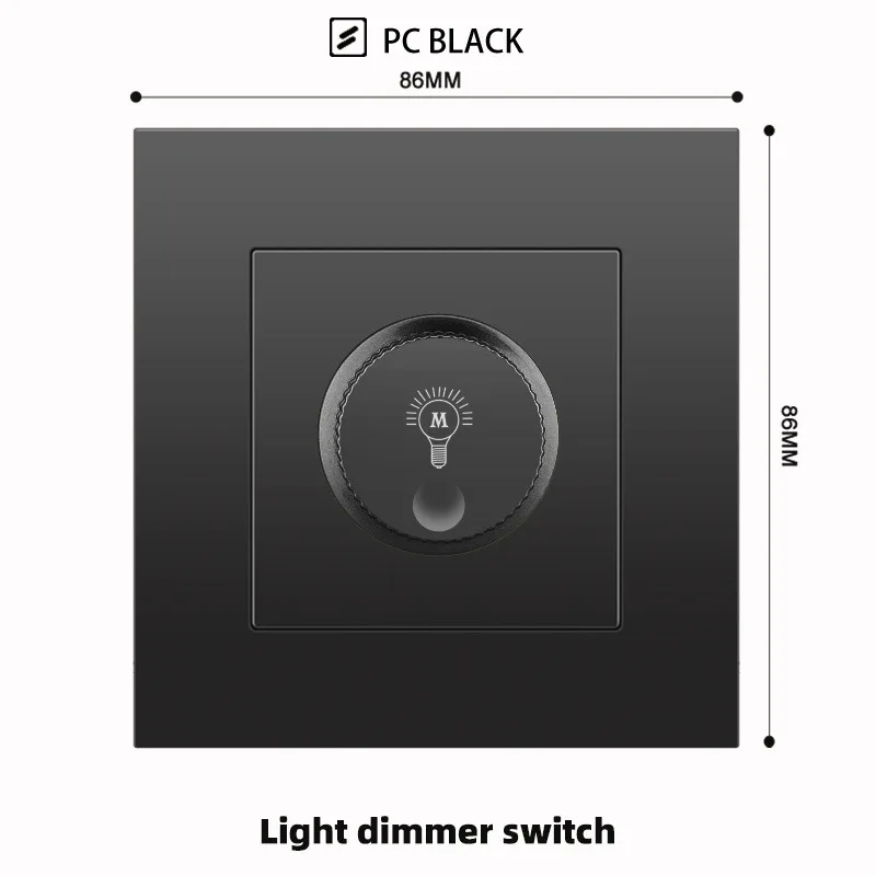 Plastic Modular Panel Black UK Hongkong  Electrical Wall Light Switches 1 2 3 4 Gang Fuse Dimmer Fan Water Heater Switches