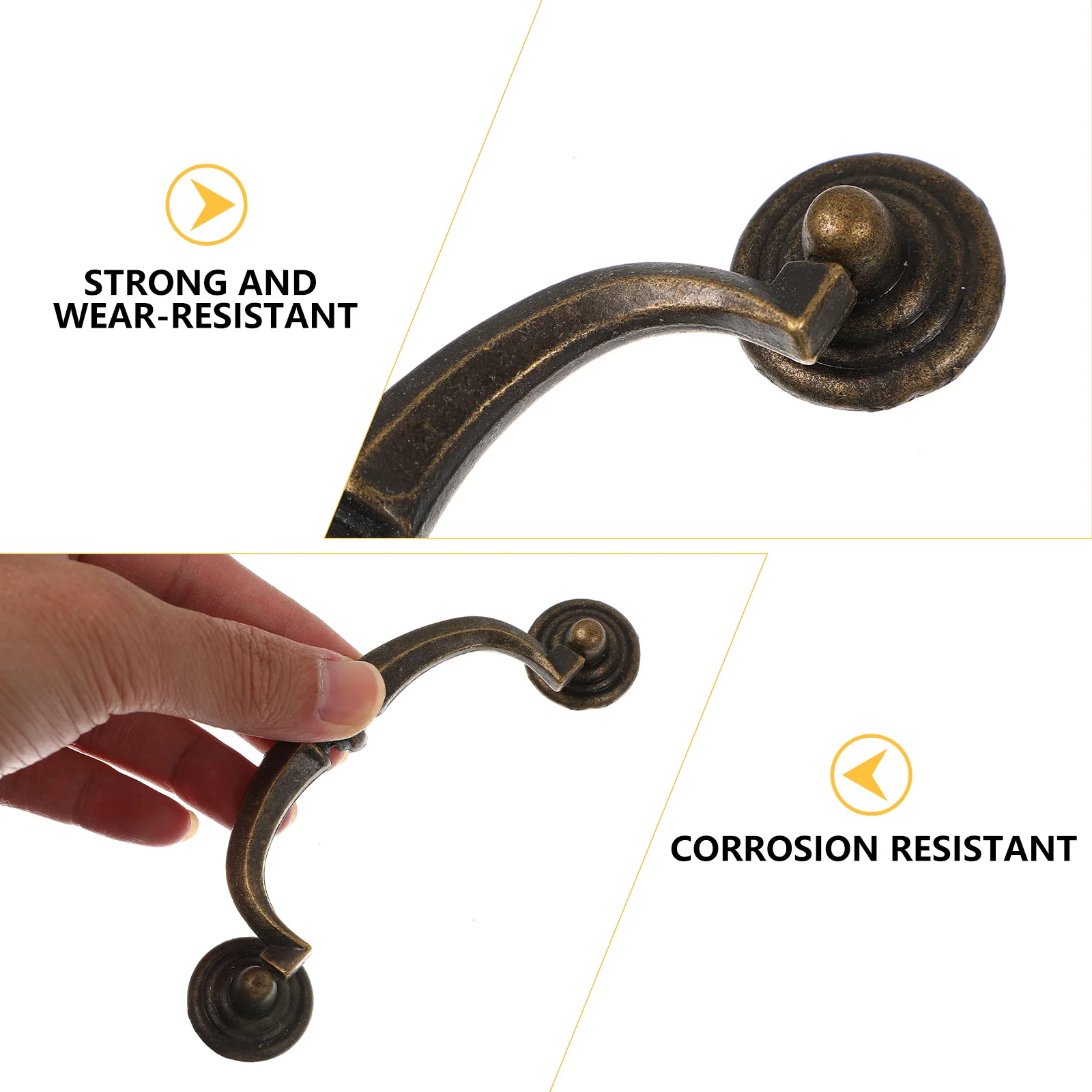 

4 Pcs Cabinet Door H Retro Knobs Pulls Vintage Closet Windows Zinc Alloy Furniture Grips Metal