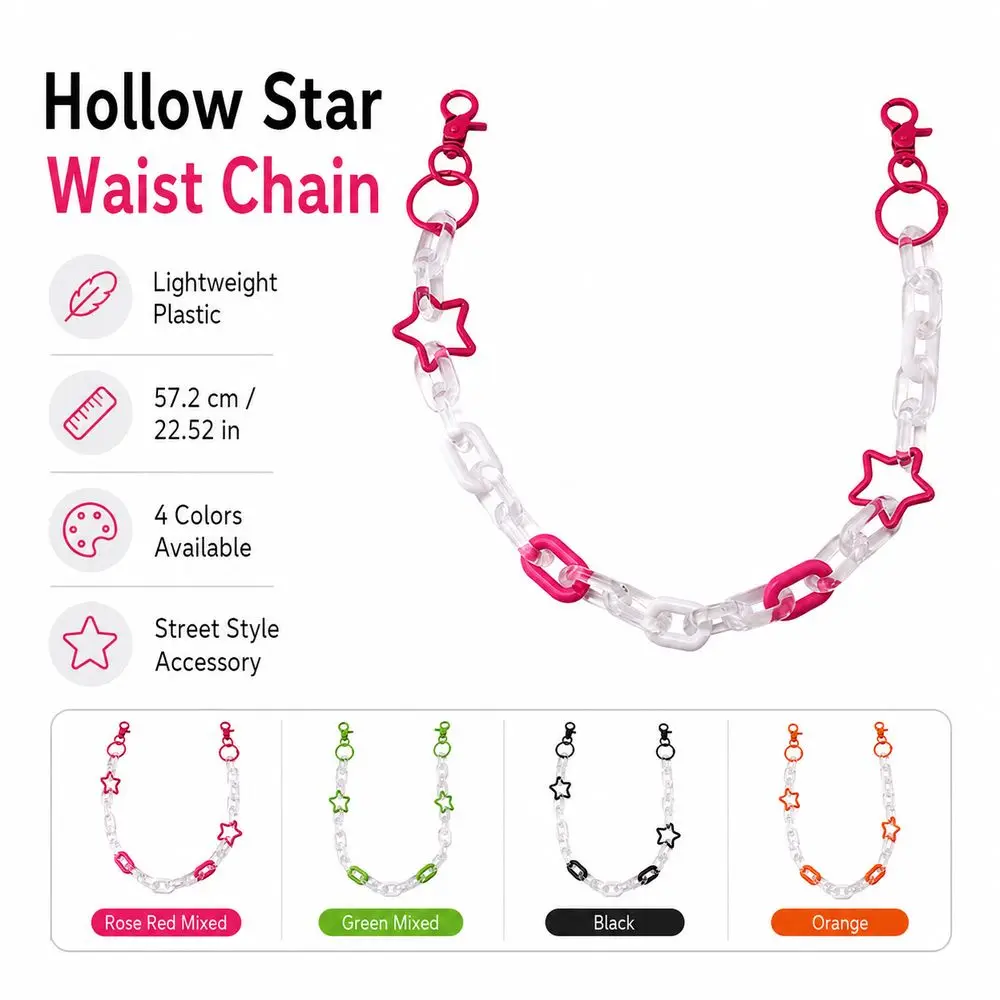 Gifts Y2K Waist Chain Hollow Star Street Style Hip Hop Chain Spliced Trendy Belt Chain Pendant Pants Accessory