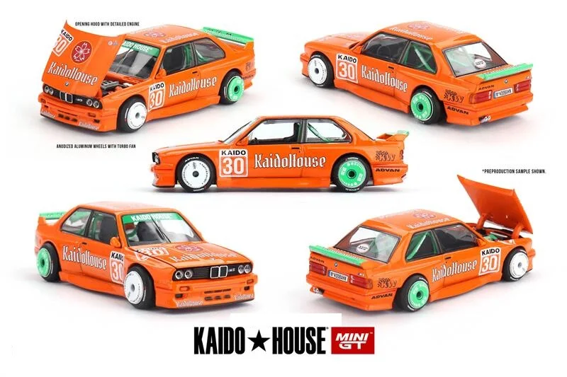 

Kaido House x MINI GT 1:64 M3 (E30) Kaido GT V1 Orange Diecast Model Car