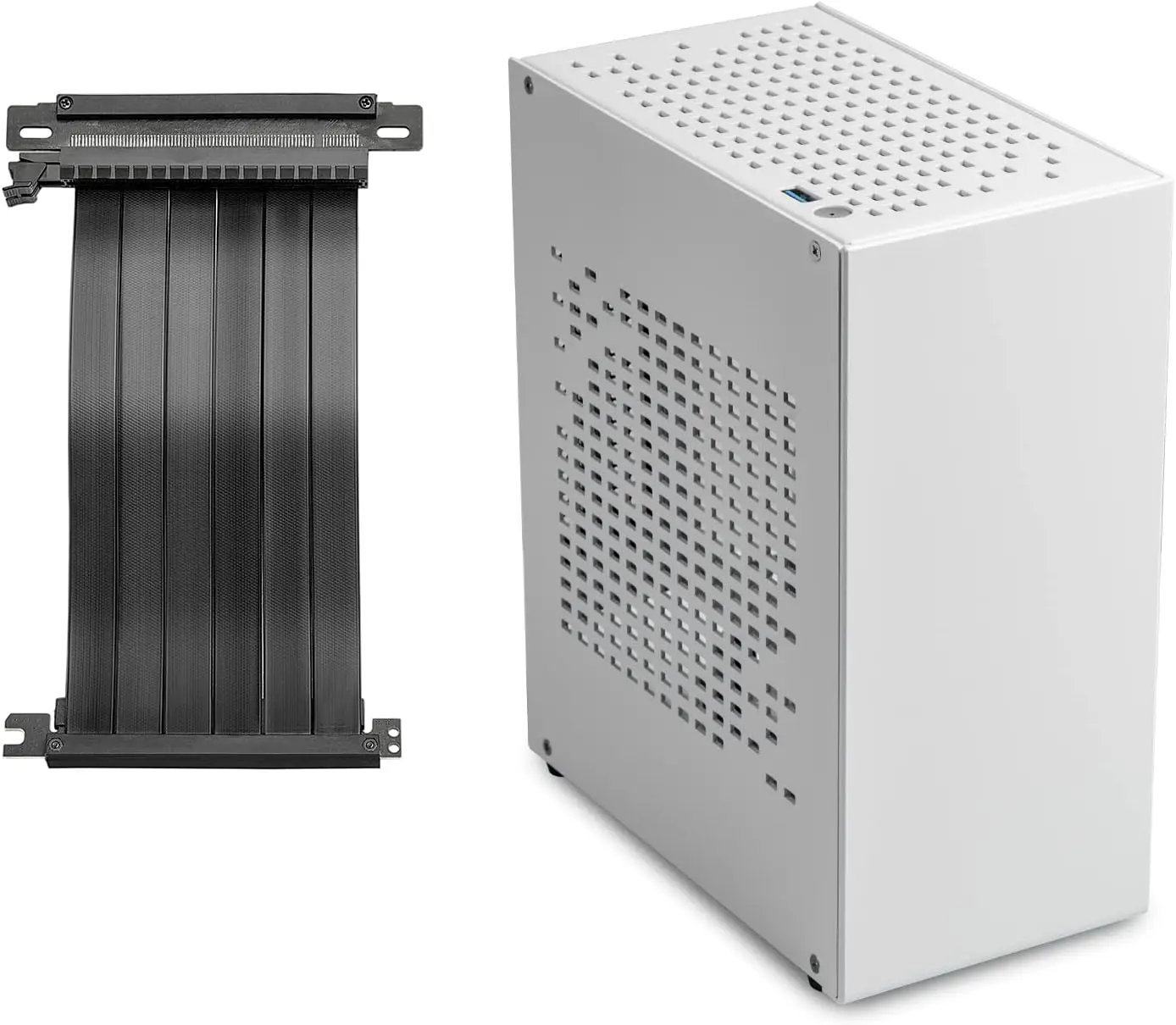 Aluminum Game Mini ITX Case with 3.0 PCIe Riser Mini PC Case SFF Small Form Factor PC CaseTTX Computer Gaming Case Supports GPU