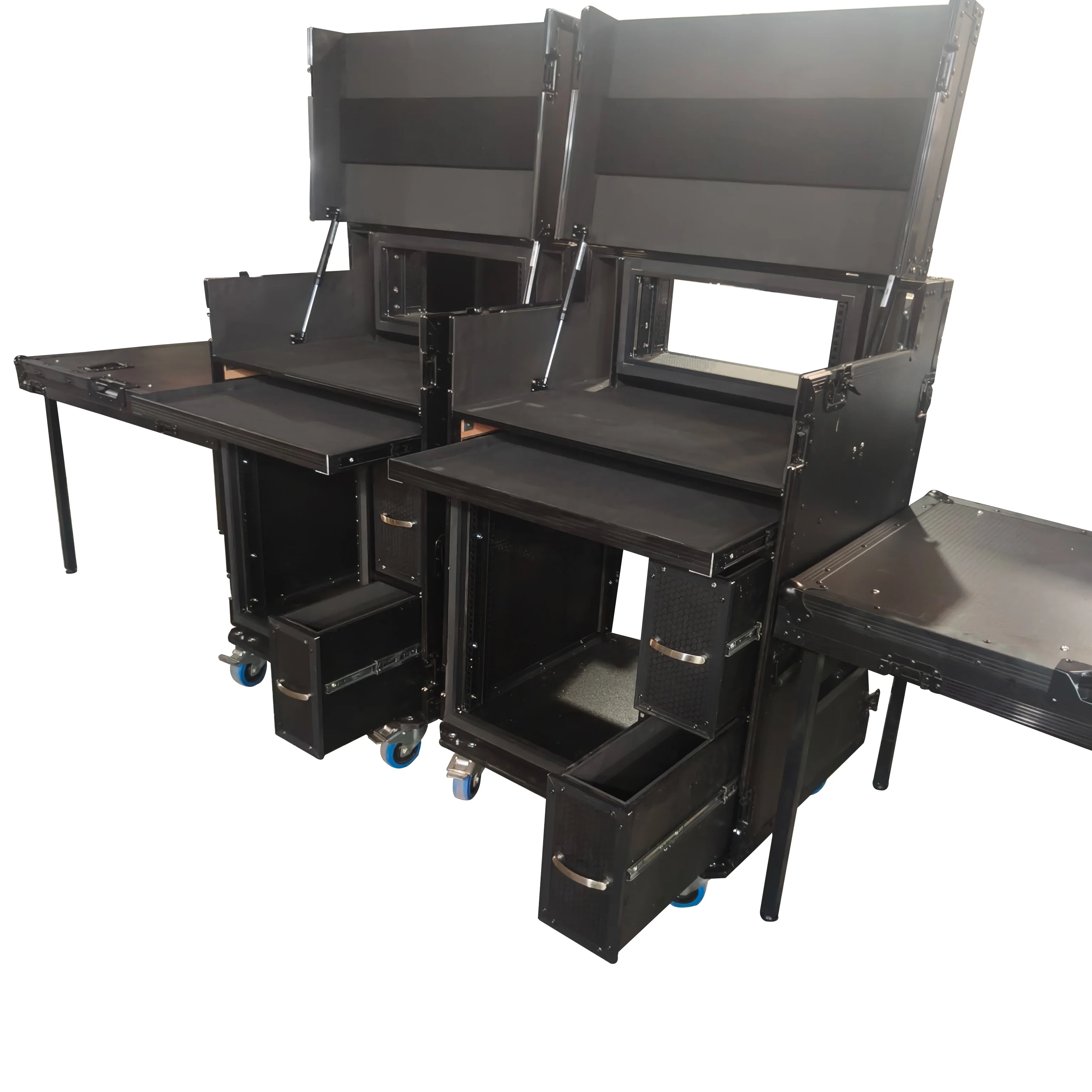 Professional DJ Workstation Flight Case Durable Aluminum Cover Table for Broadcasting Mobile Recording Studio Road Box Pro