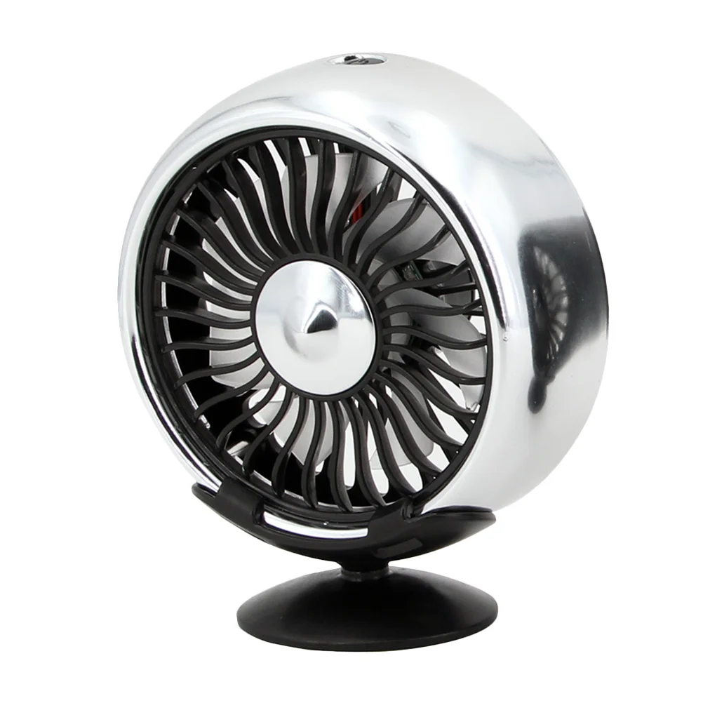 1Pc USB Car Air Cooling Fan Vehicle Dashboard Fans Adjustable Strong Wind Cooler Fan Car Interior Accessories(Black)