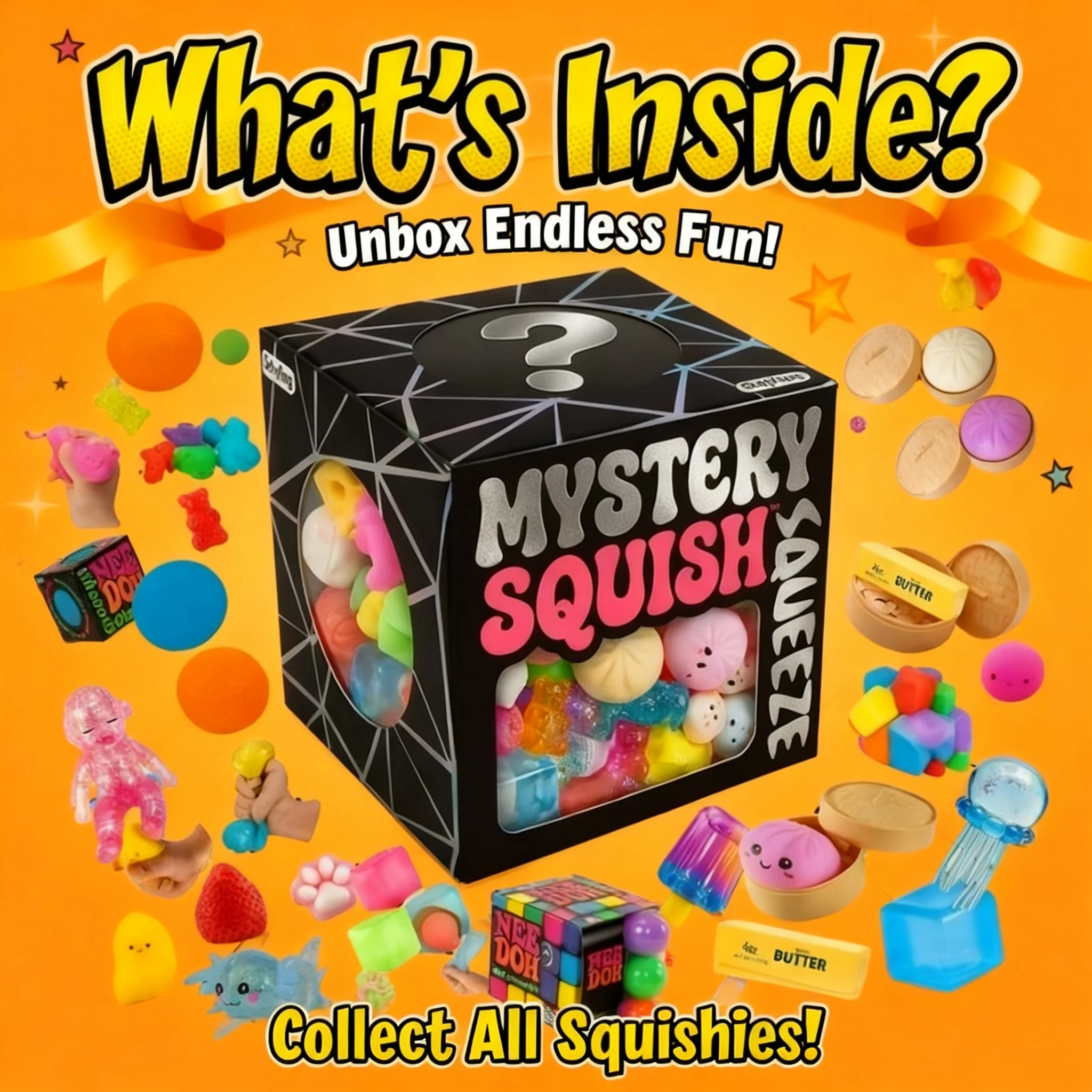 Random Cute Stress Relieving Toy Mixed Wet Blind Box Random Surprise Squeezing Toy Stress Relieving Pinch Music Festival Gift