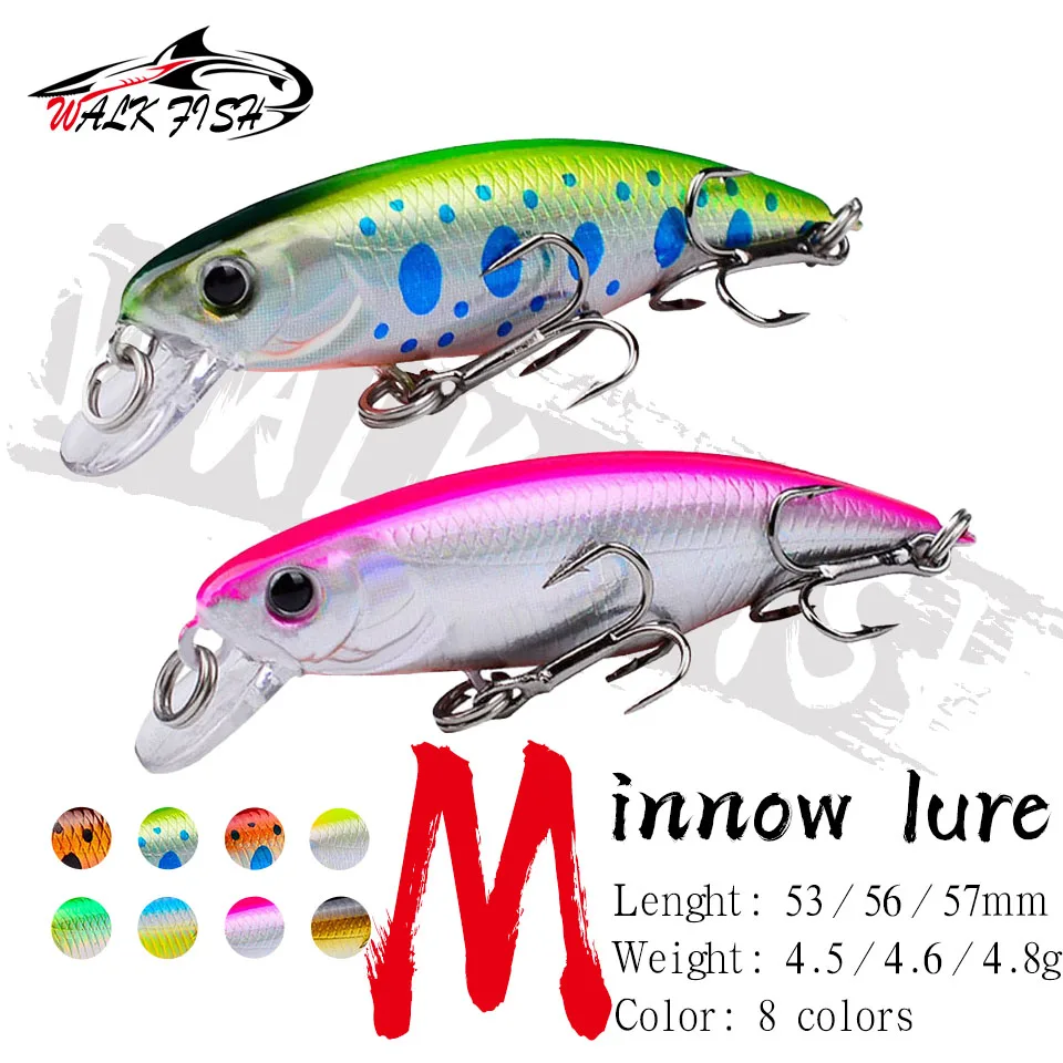 WALK FISH 1PC 4.5g 4.6g 6.8g Janpan Minnow Artificial Hard Bait Mini Sinking Fishing Lures Professional Jerkbait Rattle Wobblers