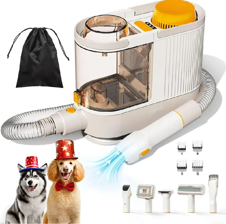 Electric Dry Pet Grooming Kit | Low Noise Canister Vacuum Cleaner For Dog & Cat Hair | HEPA Filter Car & Household Use