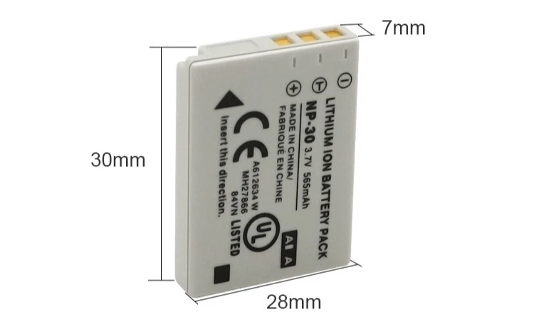 565mAh เหมาะสำหรับกล้องดิจิตอล Pentax Fujifilm FinePix XP44 XP33 XP140 XP120 JV200 JX680 Z90 ใช้แบตเตอรี่ FNP-30