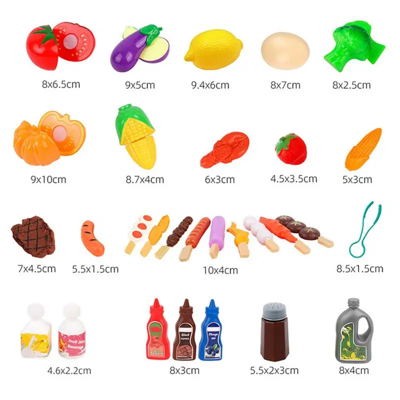Kinder Pretend Spielen Küche Spielzeug Simulation Lebensmittel Grill Kochen Spielzeug Kinder Pädagogisches Spielen Haus Interaktives Spielzeug 52PCS