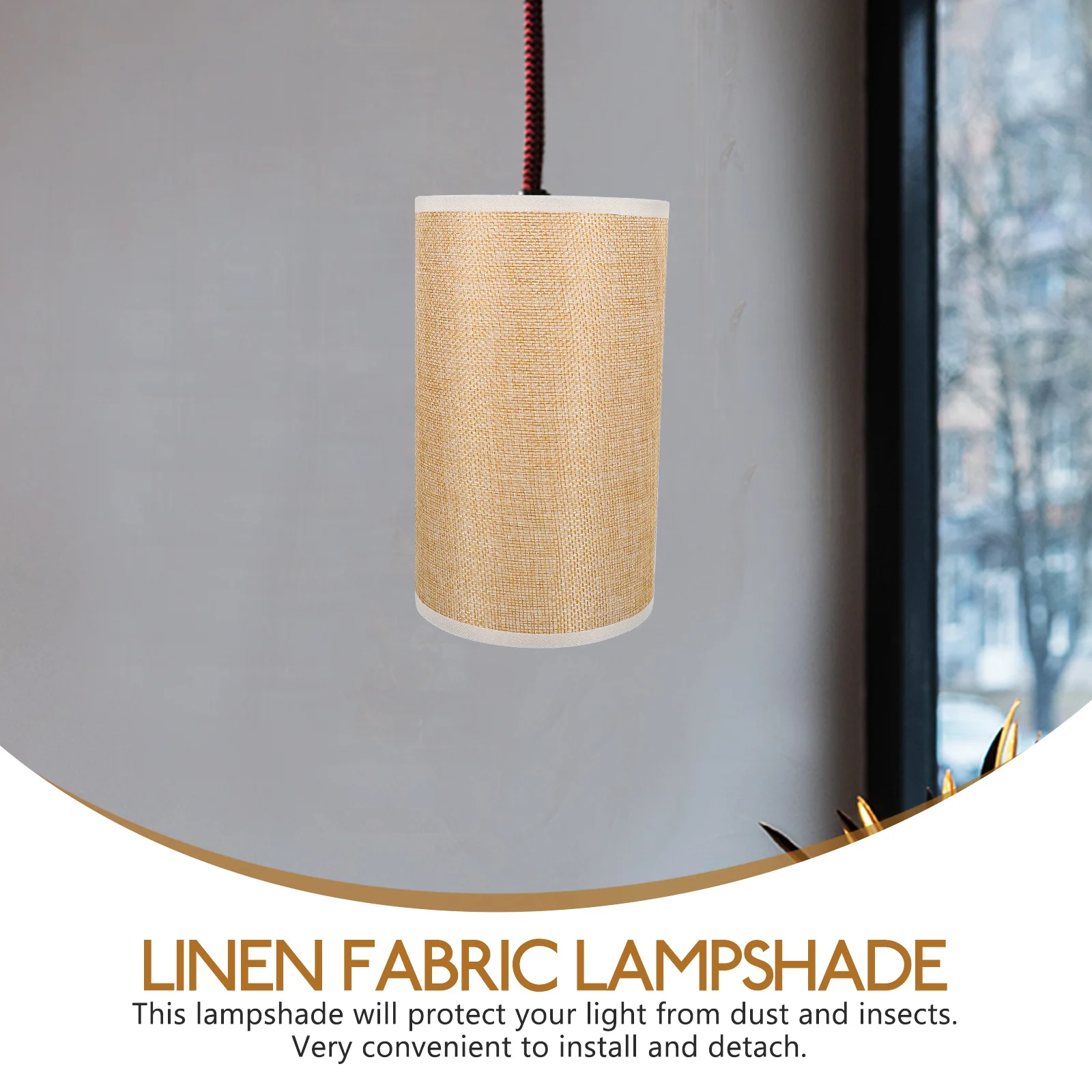 

1 pc Linen Lamp Shade 12cm Round Cloth Lampshade Small Modern Ceiling Pendant Light Shades Dust Insect Proof Yellow