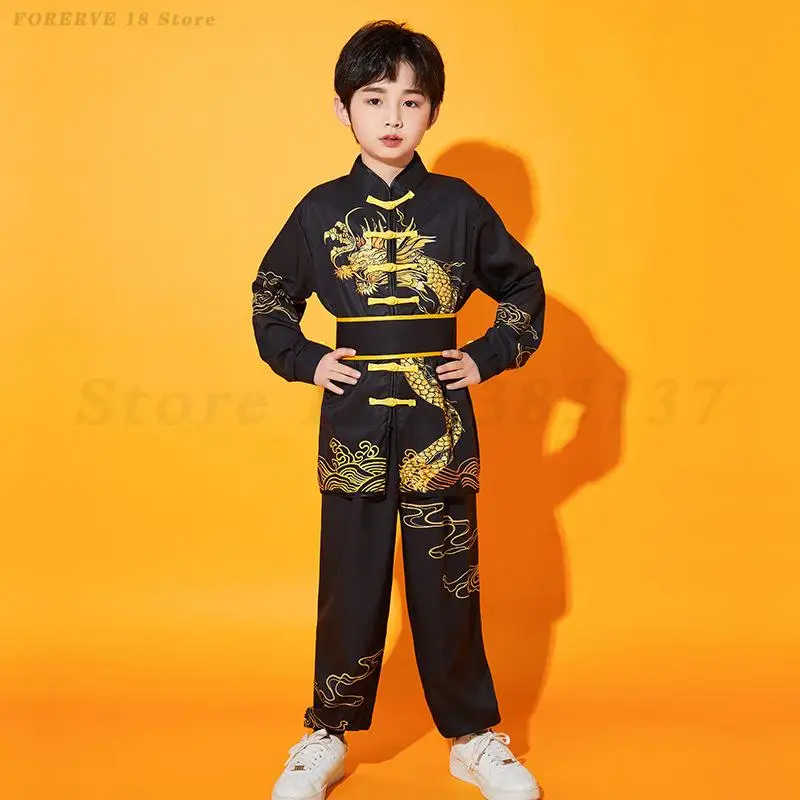 Boy Girl Wushu Stage Performance Clothing Chinese Traditional Kung Fu Uniform Training Exercise Costume Kids Martial Arts Set
