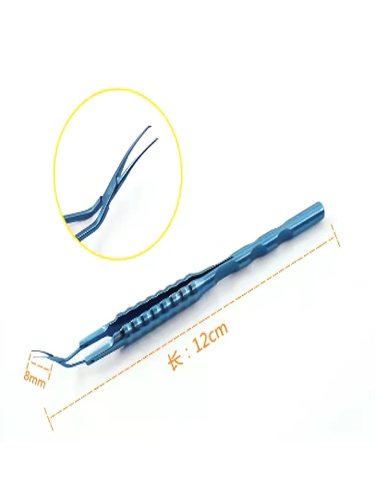 Ophthalmo logische mikro chirurgische Instrumente-Mikro kapsel hexis zange aus Titan legierung-Kapsulorhexis-Pinzette mit gebogenem Winkel