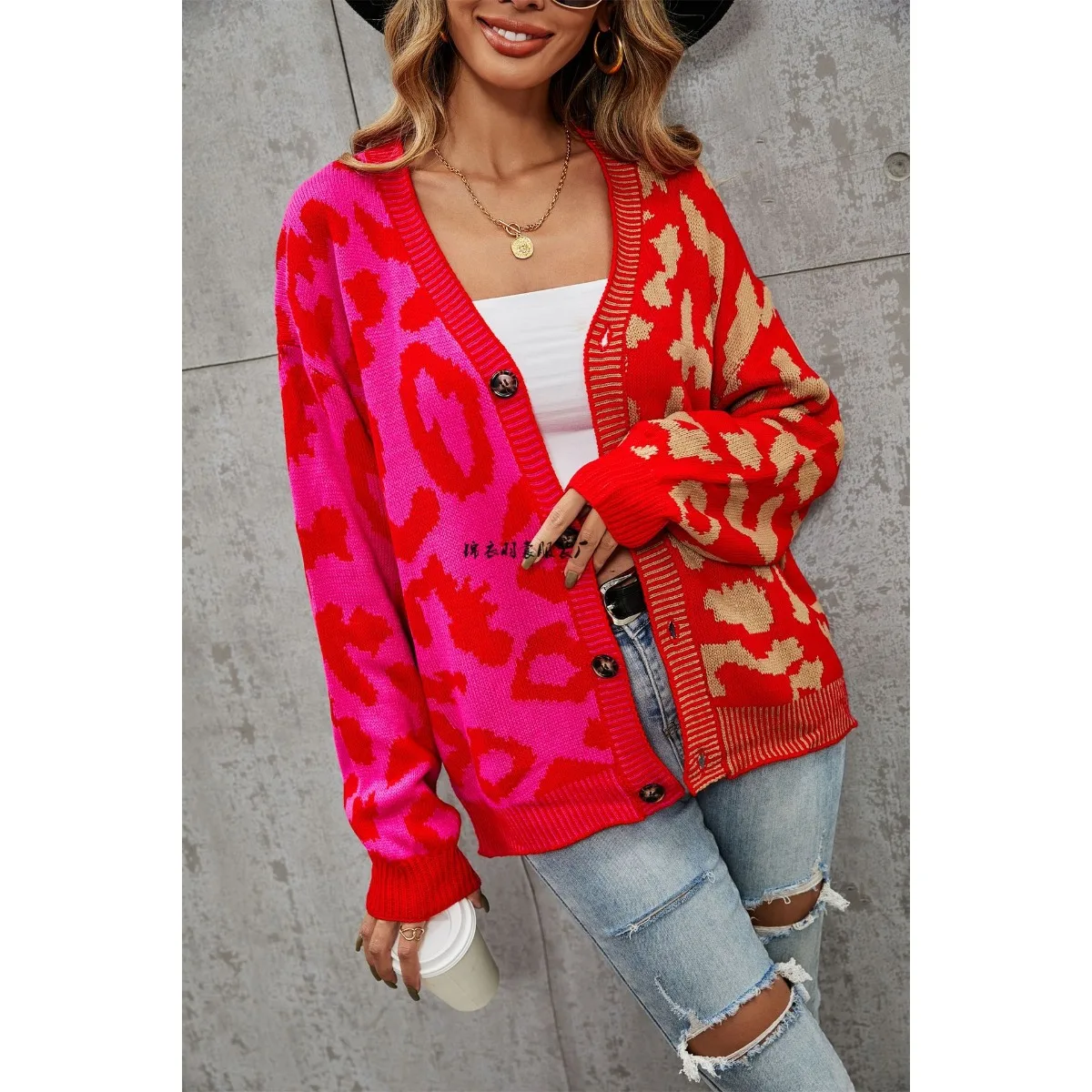 

Весенне-осенний леопардовый вязаный кардиган в стиле пэчворк, свитер большого размера, трикотаж, вязаный свитер на пуговицах, женская куртка, пальто с длинными рукавами