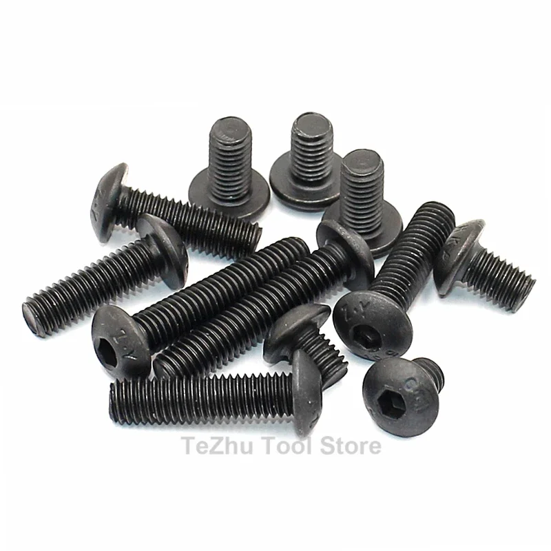 

Round Black Grade 10.9 Hex Socket Screw ISO7380 M2.5 M3 M4 M5 M6 Button Head Allen Bolt Screws Length 4-60mm