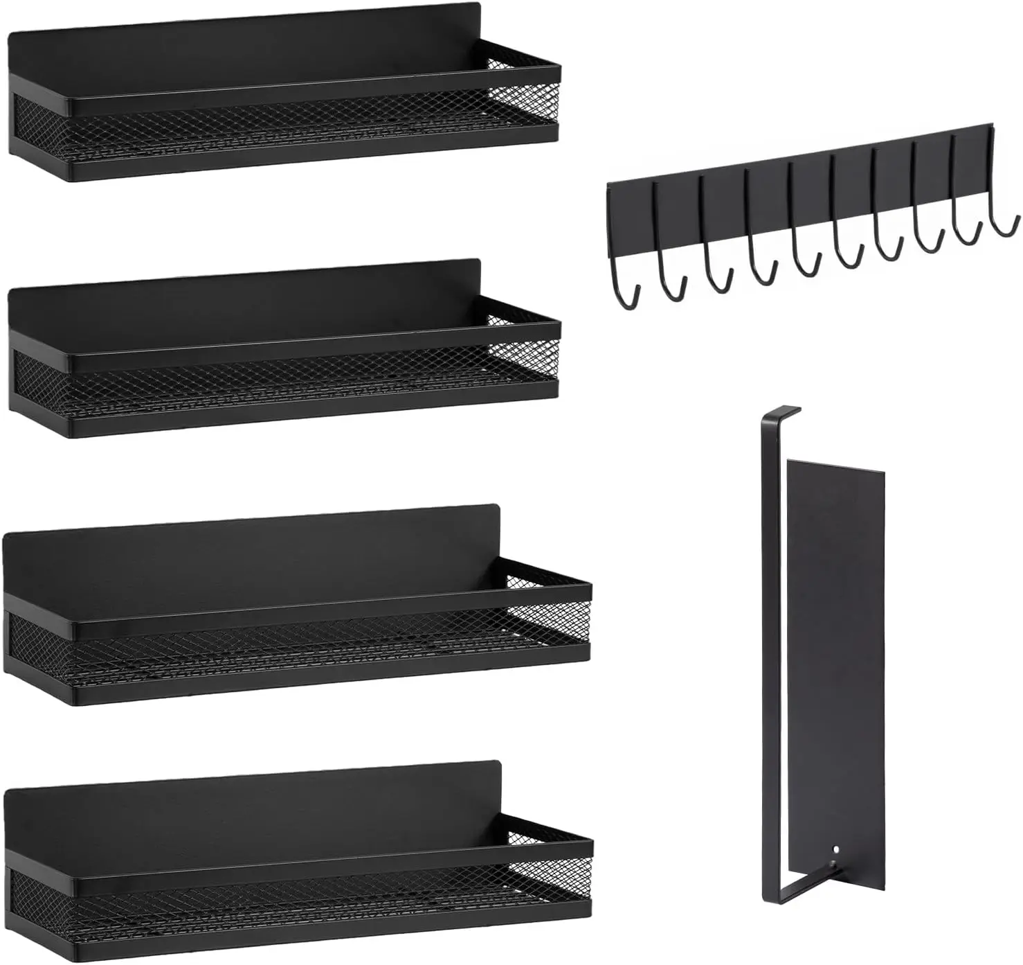 

Набор из 6 магнитных полков для холодильника и стиральной машины, органайзер для белья с крючками и держателем для полотенец