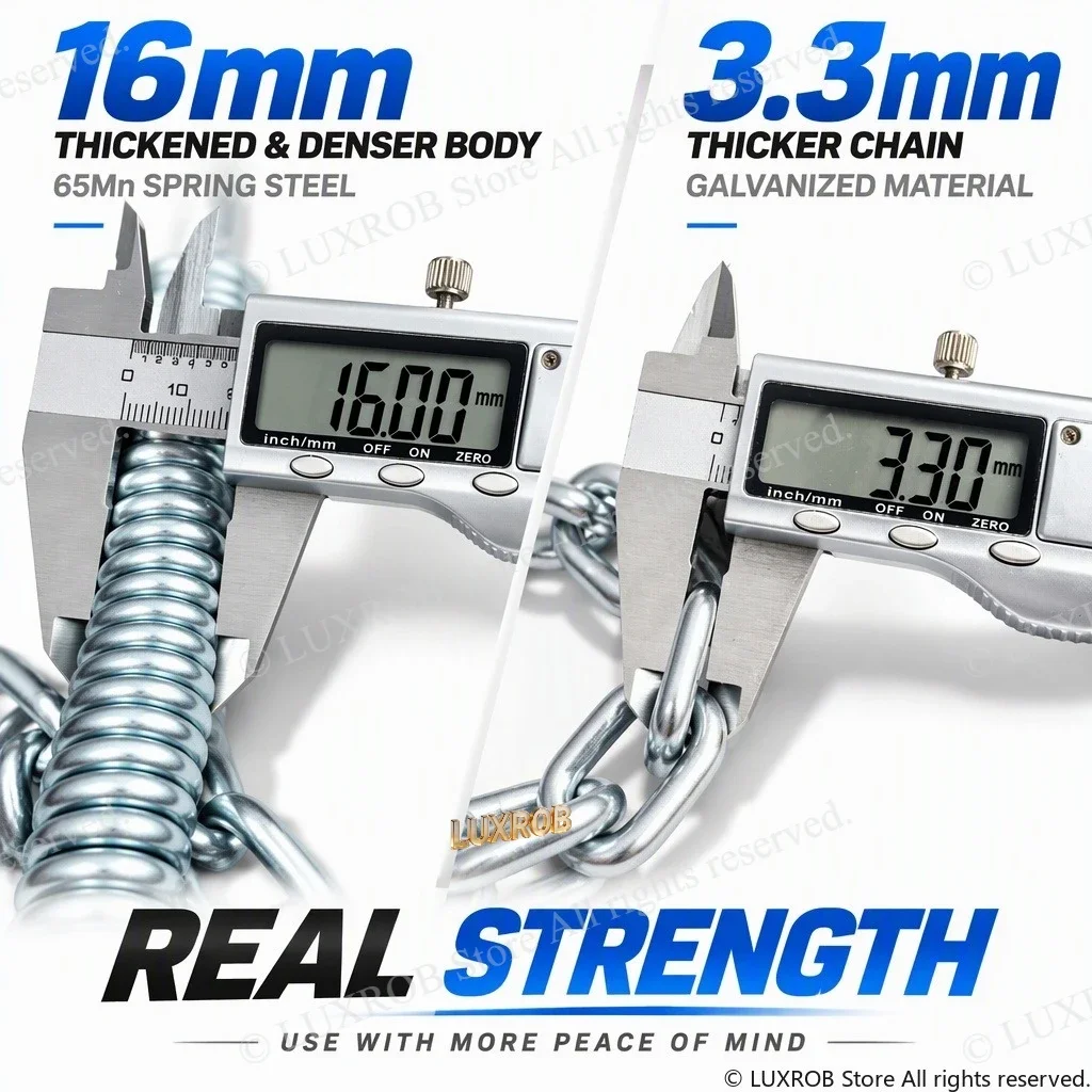 Drain Cleaning Chain Kit,16mm Galvanized Dense 65Mn Spring,Male & Female Connector,Cutter Head For 15mm+ Sewer Pipe Dredge