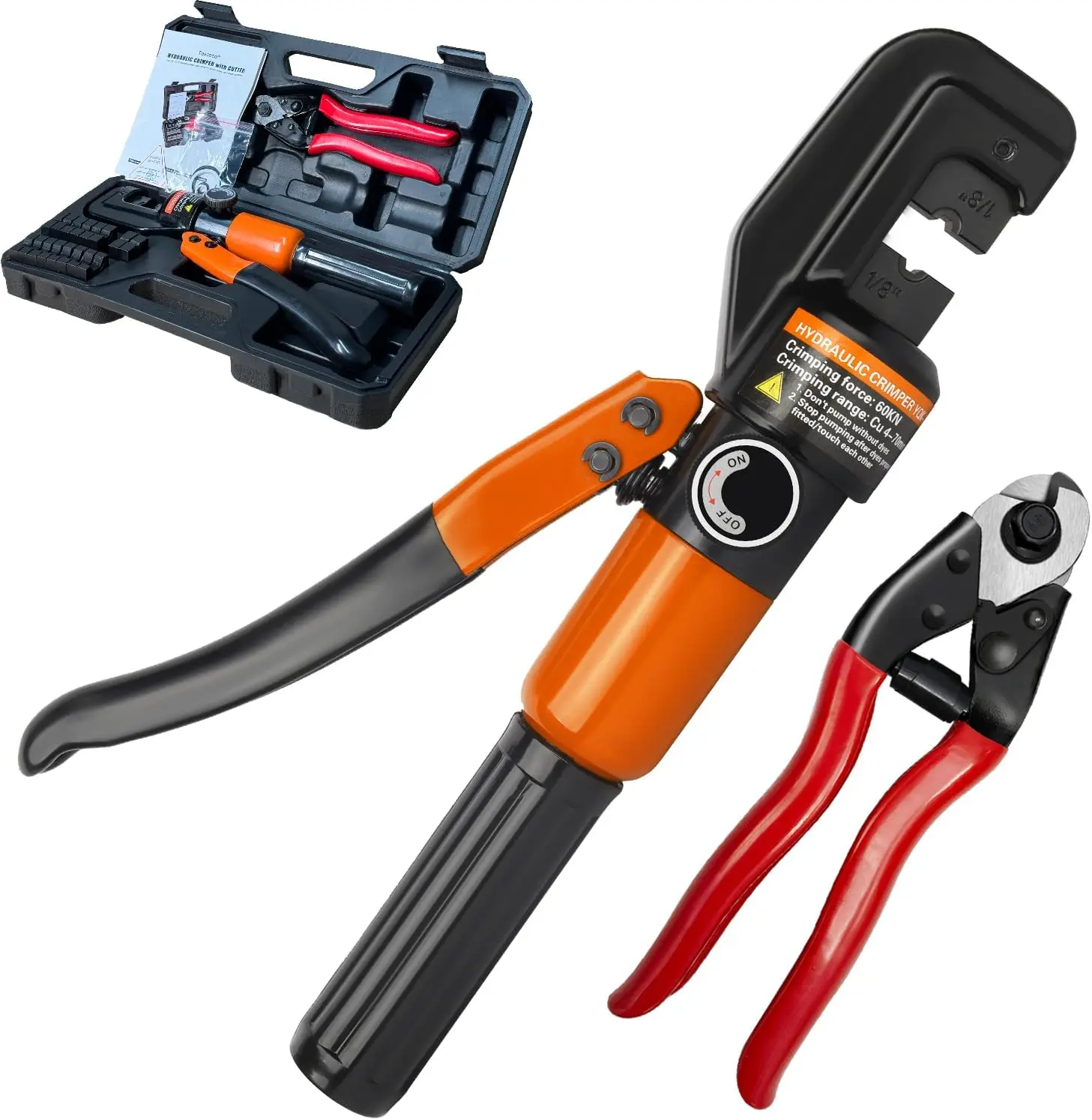 

Hydraulic Crimping Tool with 9 Dies for Stainless Steel Cable Railing, Wire Swaging Tool for 1/8" - 3/16" Cables