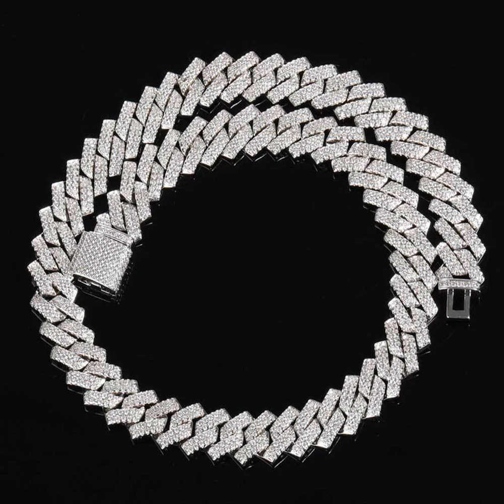 

Anztilam 14 мм Iced Out кубинская цепочка ожерелье для мужчин женщин циркон блестящая цепочка Майами ювелирные изделия в стиле хип-хоп Бесплатная доставка