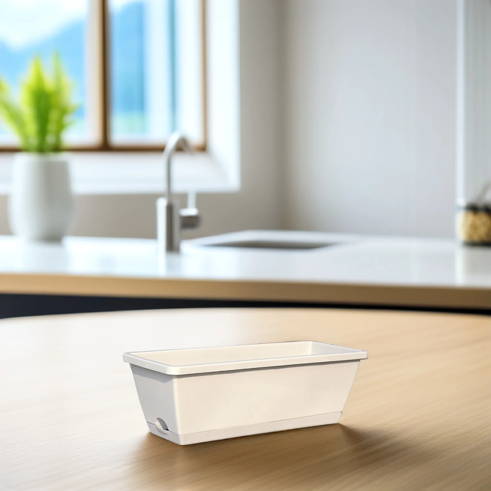 1 قطعة حوض نبات الراتنج مستطيل كبير سميكة مكافحة تشوه دائم تنفس اناء للزهور شرفة البستنة الخضروات الأواني #5