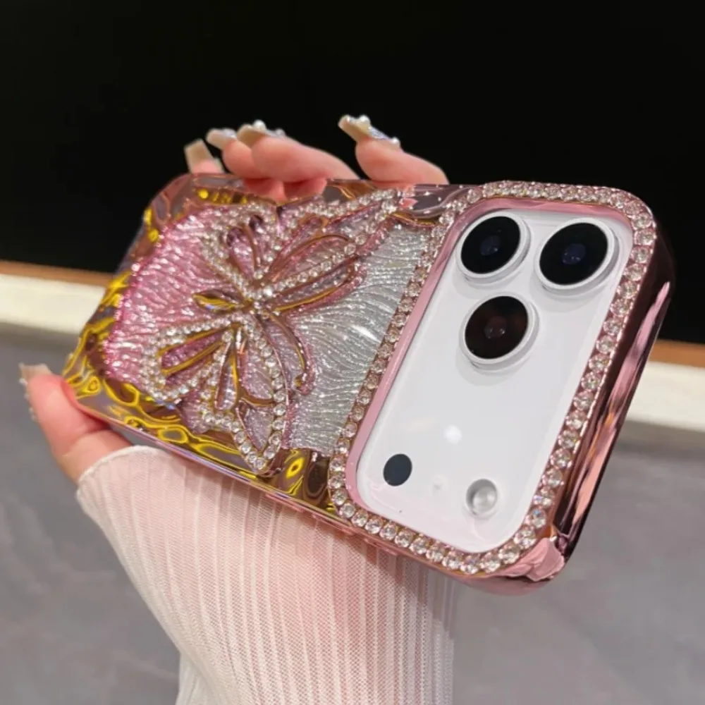 

Glitter Hollow Butterfly Diamond Phone Case For iPhone 17 Air, 16, 15, 14 Plus, 13, 12 Pro Max Shockproof Protective Cover