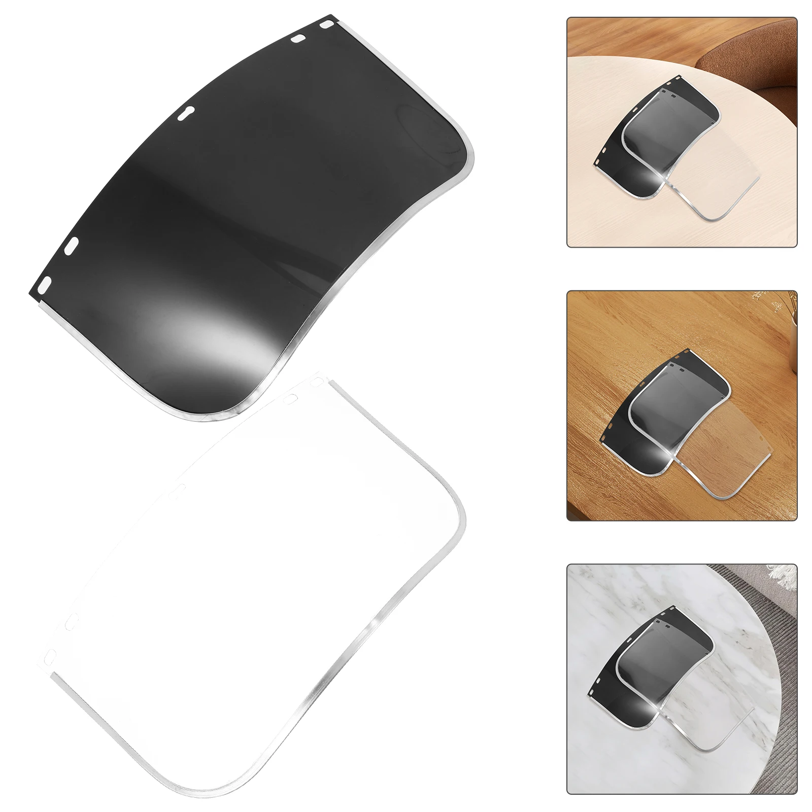 

2pcs 1Mm Thick Welding Clear Hard Hat Visor Anti-Impact Heat Resistant Pvc Pc Material Splash Protection For