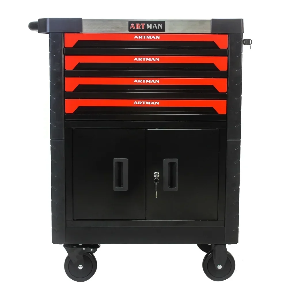 Rolling Tool Chest with 4-Drawer, Tool Storage Organizer Cabinets for Garage, Warehouse, Repair Shop,400 LBS, Tool Cabinet