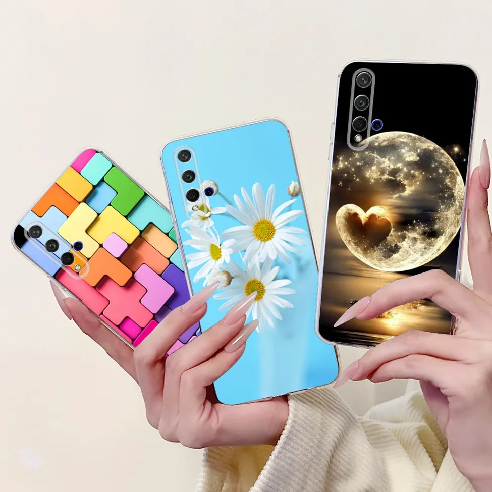 For Honor 20 Case YAL-AL00 YAL-TL00 Cute Cat Fashion Flowers Painted Cover For Huawei Nova 5T Phone Case YAL-L21 YAL-L61 YAL-L71 view 5