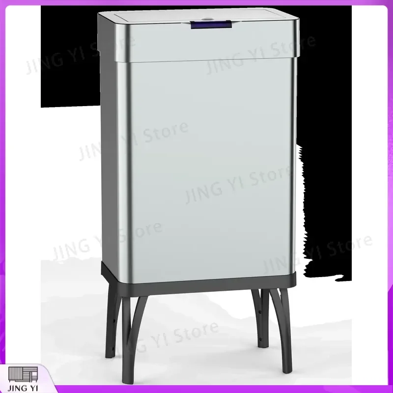 50L Smart Trash Can Automatic Sensor Infrared Motion Detection Stainless Steel Garbage Bin for Kitchen Office Home Waste
