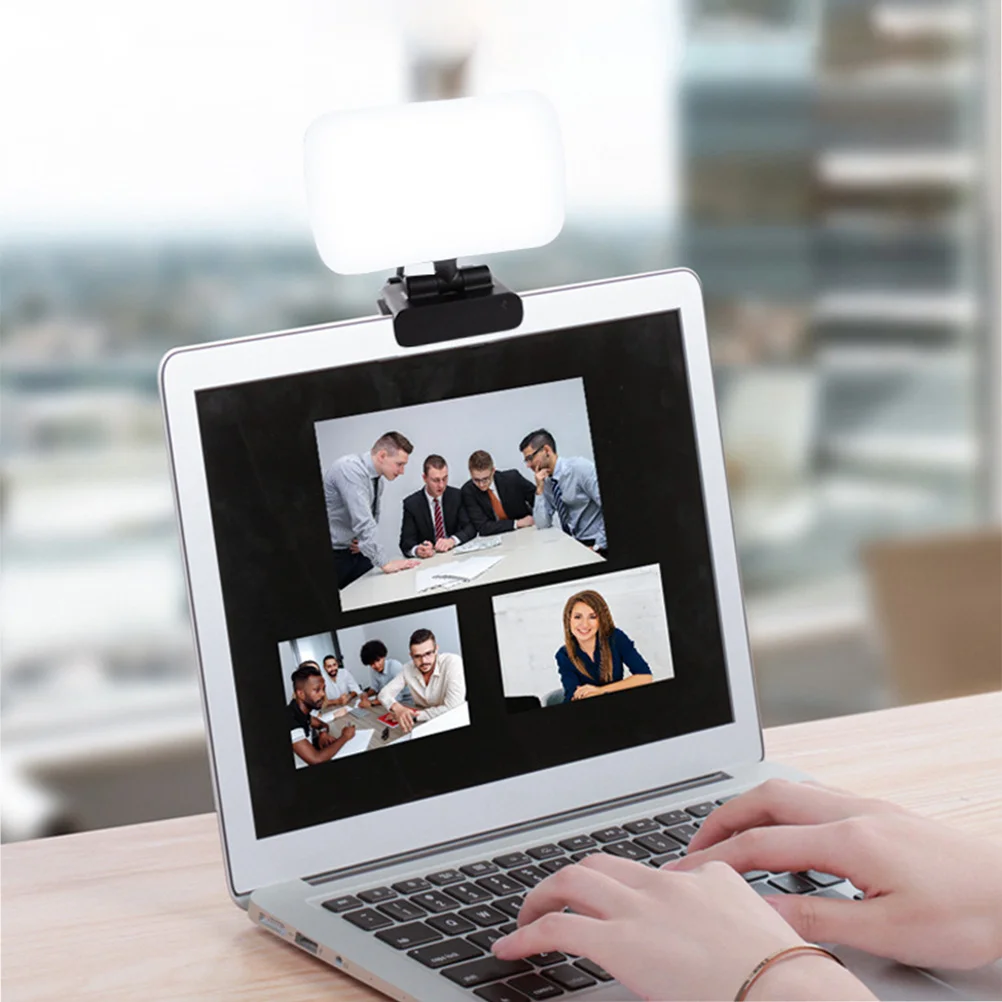 

Three-Color LED Video Fill Light Clip-on Compact for Laptop Video Conferencing Live Streaming Webcam Lighting Adjustable