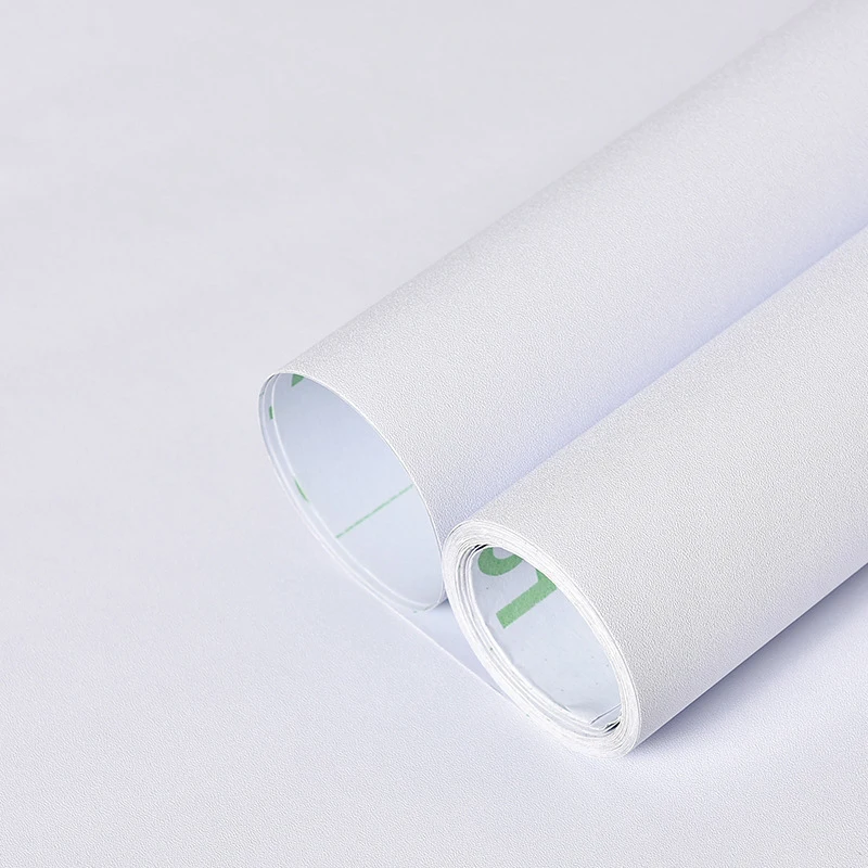 Self-adhesive Wallpaper Decorative Vinyl Matt White Adhesive Paper for Livingroom Furniture Wall Kitchen Cabinets Decoration PVC